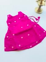 Pink Silk Baby Frock with Gold Polka | Side Knot Ethnic Wear - Image 2