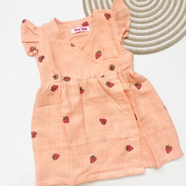 Kimono Frock - Peach with Strawberry