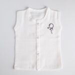White Muslin Jabla with Embroidered Balloon – 100% Cotton for Newborns