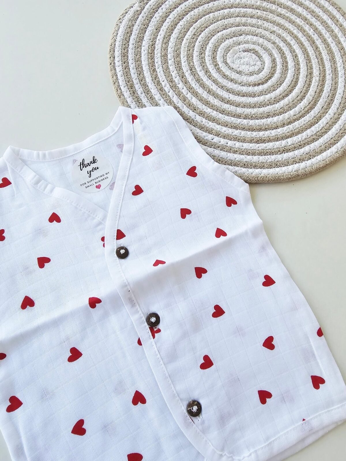 Heart - Muslin Button Jabla - Image 2