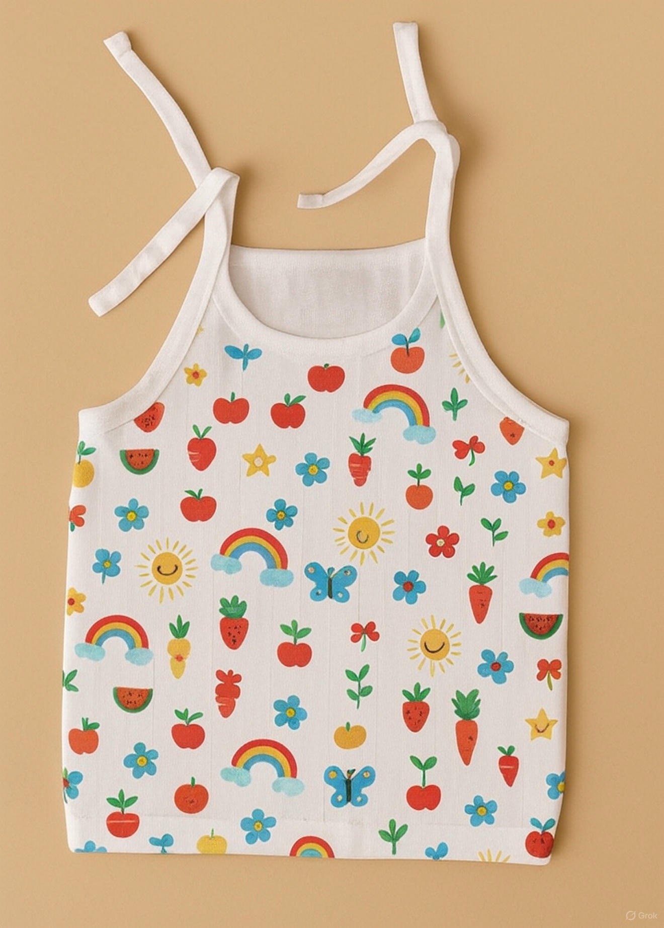Colorful-Rainbow-Knot-Jhabla.jpg Colorful Rainbow Knot Jabla – 100% Cotton for Newborns - Image 1