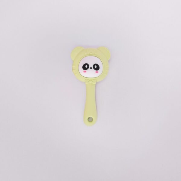 Cartoon Bear Rattle Teether - Aqua Green