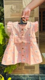 Peach Bunny Print Cotton Baby Frock
 – Cute & Comfortable New Collection