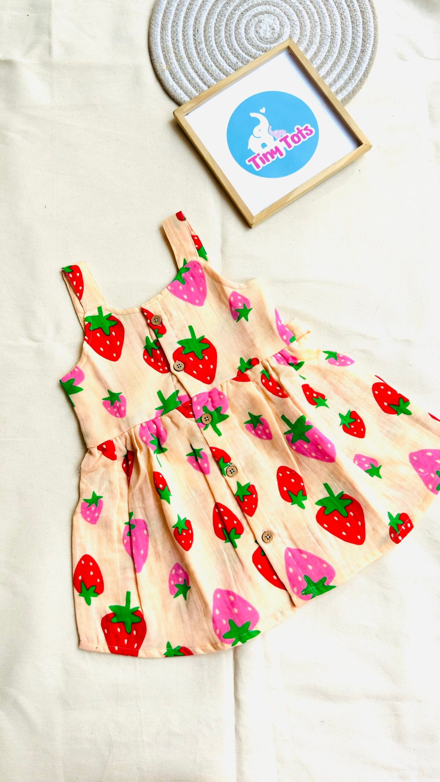 img_3466 A Peach Base Strawberry - Ria Frock - Image 1