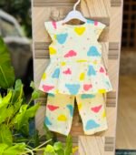 Dreamy Cloud Print Cotton Co-ord Set for Baby Girls
