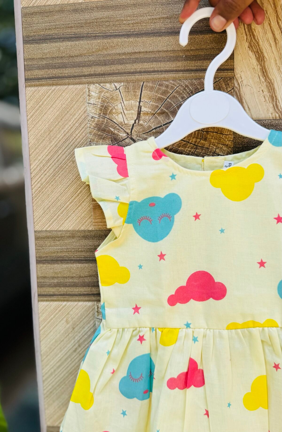 Dreamy Cloud Print Cotton Co-ord Set for Baby Girls - Image 2
