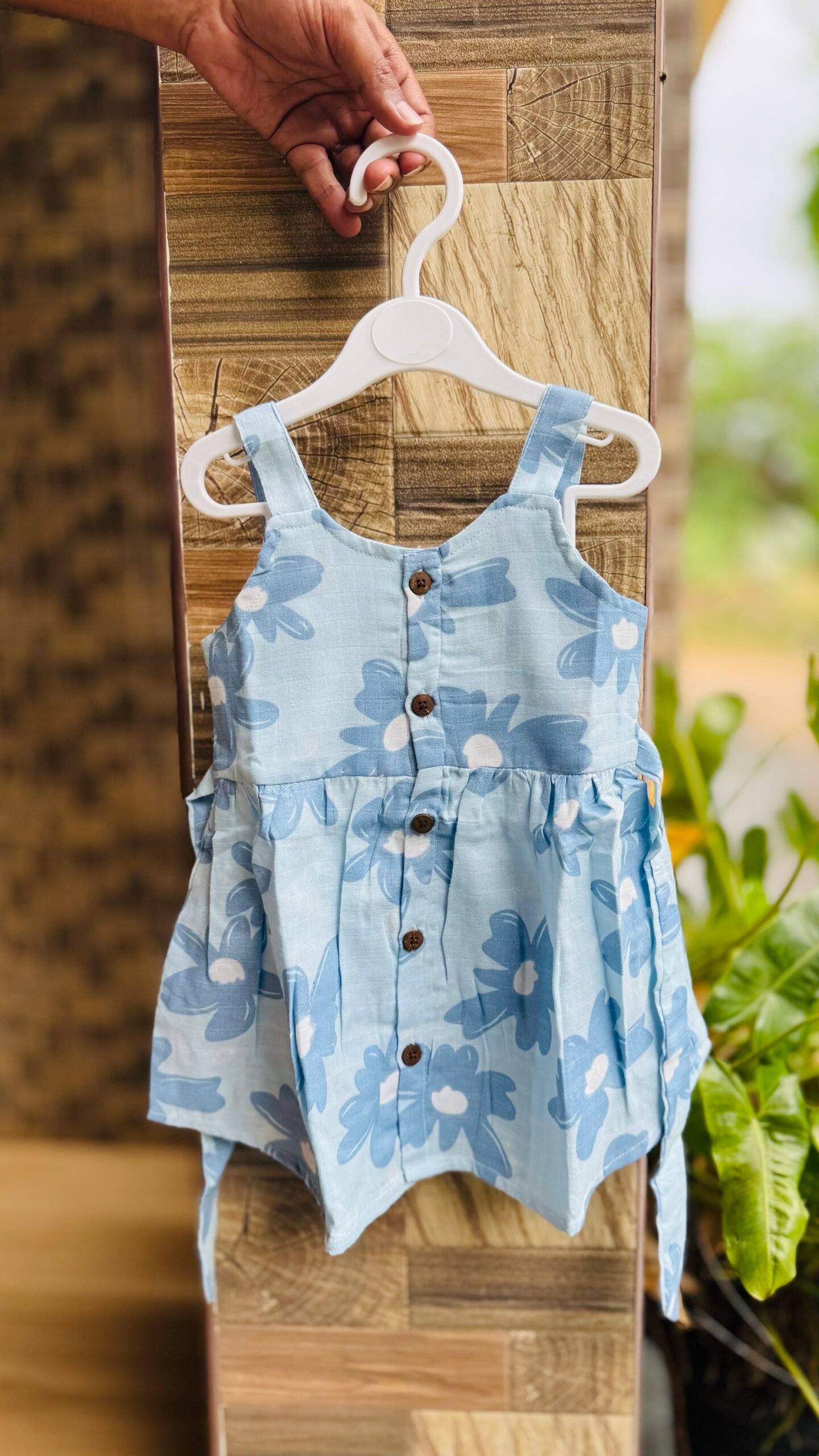 img_4901-2 A Sky Blue Floral - Muslin Ria Frock - Image 1