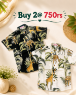Combo 5 – Boys Cotton Shirts | Safari Black & Safari White